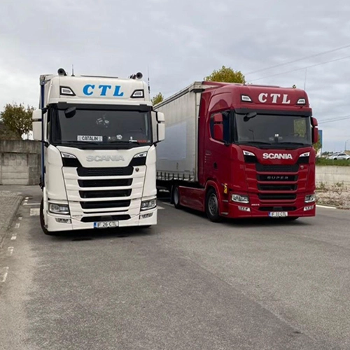 Camioane Scania din flota de transport a companiei CTL Transport